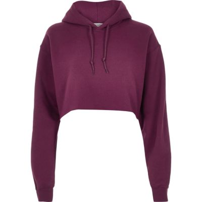 Purple cropped hoodie